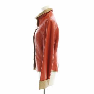 BALMAIN レザージャケット 長袖 シングル スタンドカラー 羊革 金ボタン 11 L 赤 レッド GY18 /MQ