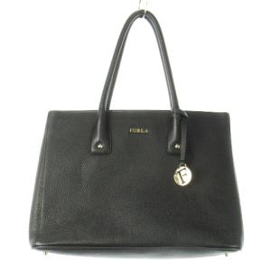 トートバッグ ハンドバッグ レザー 革 シボ革 ロゴ ゴールド金具 黒 ブラック /CK16 GY18