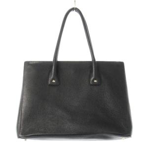 FURLA トートバッグ ハンドバッグ レザー 革 シボ革 ロゴ ゴールド金具 黒 ブラック /CK16 GY18