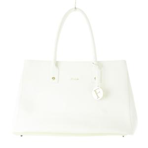 トートバッグ ハンドバッグ レザー 革 ロゴ ゴールド金具 白 ホワイト /CK15 GY18