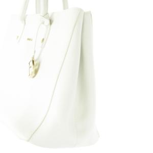 FURLA トートバッグ ハンドバッグ レザー 革 ロゴ ゴールド金具 白 ホワイト /CK15 GY18