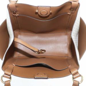 MICHAEL KORS トートバッグ ハンド PVC レザー MKシグネチャー 総柄 マグネット ロゴ ゴールド金具 白 ホワイト