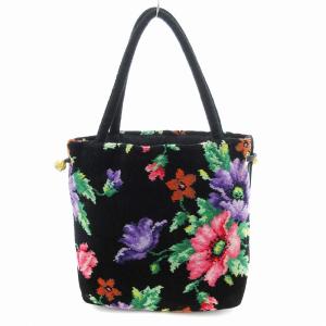 FEILER ハンドバッグ 花柄 シュニール織 黒系 /UO GY18