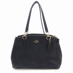 F57520 ハンドバッグ ショルダー 2WAY レザー ロゴ 紺 ネイビー GY18 /TZ