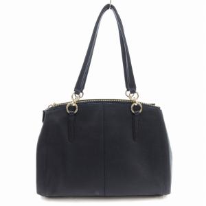 COACH F57520 ハンドバッグ ショルダー 2WAY レザー ロゴ 紺 ネイビー GY18 /TZ