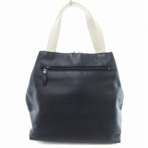 Kitamura ハンドバッグ ロゴ レザー 紺 ネイビー /JS GY18