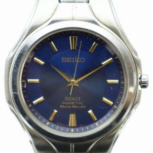 ドルチェ DOLCE キネテイック 腕時計 ウォッチ 自動巻き オートリレー ロゴ 青文字盤 シルバー色