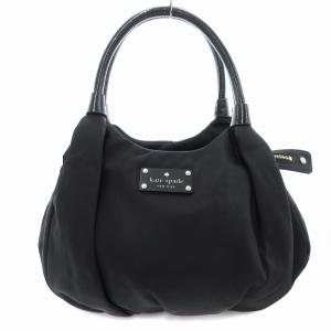 ハンドバッグ レザーハンドル ナイロン 黒 ブラック /JS GY18