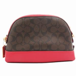 COACH F76674 シグネチャー ショルダーバッグ 斜め掛け クロスボディ ロゴ PVC レザー 茶 ブラウン