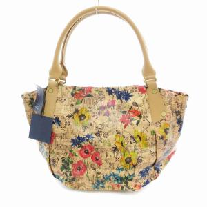 トートバッグ ボタニカル コルクプリント 花柄 ベージュ /UO GY18
