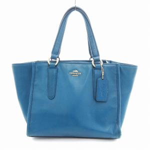 ミニ クロスビー ショルダーバッグ ハンドバッグ 2WAY 斜めがけ レザー ターコイズブルー /UO