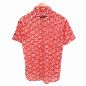 MASTER BUNNY タグ付き ポロシャツ ロゴ 総柄 半袖 4 赤 レッド /HO GY18