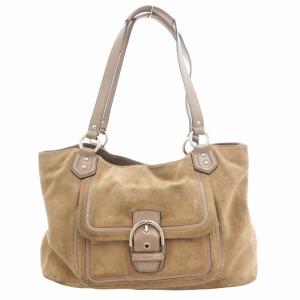 F24688 ハンドバッグ トート 肩掛け ロゴ レザー スエード 茶 ブラウン /GV GY18