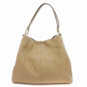 ショルダーバッグ レザー ロゴ ベージュ /JS GY18