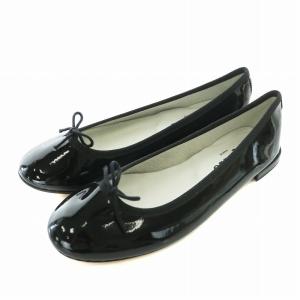 【美品】repetto レペット リボン スエード パンプス 黒 22.5 Repetto 〇レペット repetto CENDRILLON （ブラックスエード