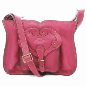 ショルダーバッグ ロゴ レザー 革 ピンク 紫 パープル /JS GY18