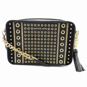 ショルダーバッグ スタッズ レザー クロスボディ チェーン 黒 ブラック /JS GY18