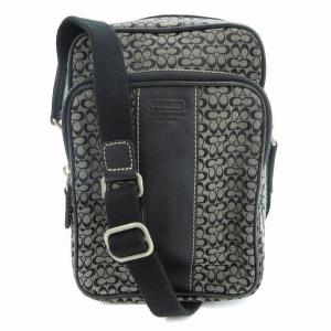 ショルダーバッグ シグネチャー キャンバス レザー ダークグレー /AE GY18