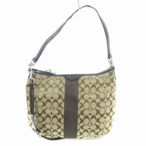 ハンドバッグ ショルダー 2WAY シグネチャー キャンバス レザー ベージュ F29941 /AE GY18