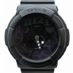 ベビージー BABY-G 腕時計 ウォッチ クォーツ 黒文字盤 カレンダー付き ロゴ 黒 ブラック BGA-131