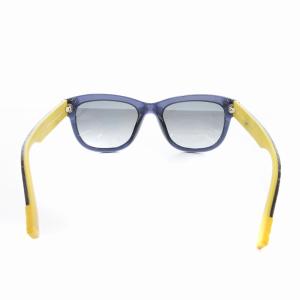 FURLA CANDY サングラス ウェリントン ロゴ 52口20 黒 ブラック 黄 イエロー 紺 ネイビー /JS