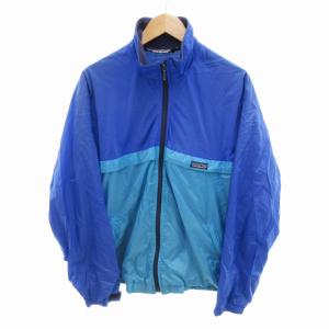 ヴィンテージ 80s 三角タグ ジャケット ブルゾン バイカラー ナイロン M 青 水色 ブルー ライトブルー