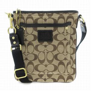 シグネチャー ショルダーバッグ ポシェット キャンバス ベージュ  茶 ブラウン 40897 /UO GY18