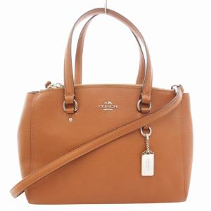 36881 ハンドバッグ ショルダー 2WAY 斜め掛け ロゴ レザー 茶 ブラウン /GV GY18