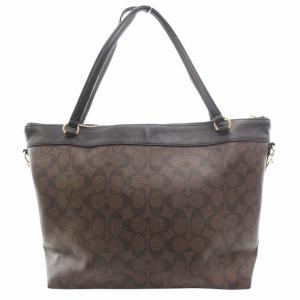 COACH F58286 シグネチャー ハンドバッグ トート ショルダー 2WAY 斜め掛け ロゴ PVC レザー