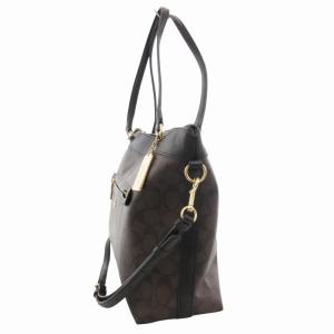 COACH F58286 シグネチャー ハンドバッグ トート ショルダー 2WAY 斜め掛け ロゴ PVC レザー