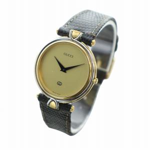 GUCCI 腕時計 ウォッチ クォーツ ロゴ レザーベルト ゴールド色 4500M GY18 /MQ OH