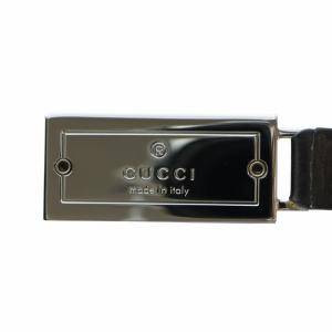 GUCCI キーリング キーホルダー レザー ロゴ刻印 シルバー色 GY18 /MQ OH