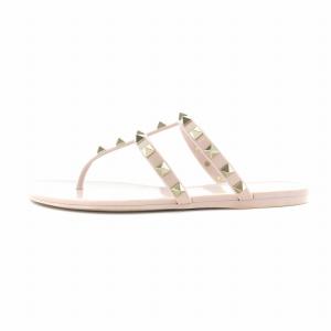 VALENTINO GARAVANI サンダル トング ラバー ロックスタッズ 35 22cm ピンク /XZ GY18