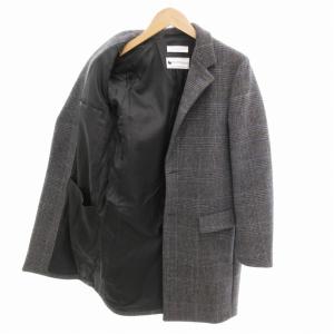 BEAUTY&YOUTH UNITED ARROWS チェスターコート グレンチェック ウール ロング丈 S グレー /HO GY17