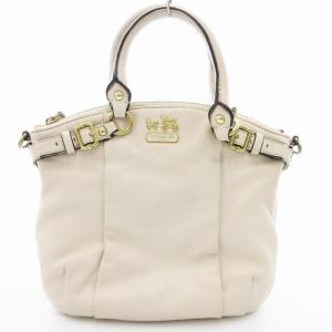 18625 ハンドバッグ ショルダー 2way シボ革 レザー アイボリー GY18 /TZ