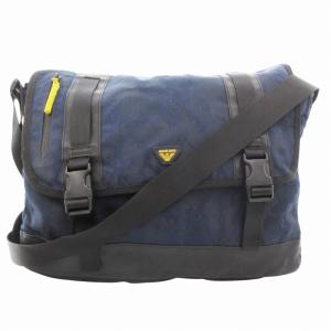 メッセンジャーバッグ ショルダー 斜め掛け ロゴ デジカモ柄 ナイロン 紺 ネイビー /GV GY18