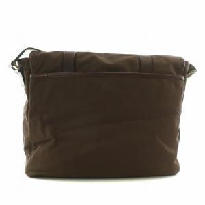 BURBERRY BLACK LABEL ショルダーバッグ ナイロン レザー マグネット ロゴ 茶色 ブラウン /XZ GY18