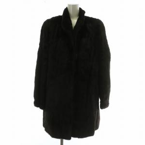 金サガ VISELLE ファーコート アウター 毛皮 ミンク ミドル 肩パッド 13 XL 茶色 ブラウン