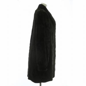 SAGA MINK 金サガ VISELLE ファーコート アウター 毛皮 ミンク ミドル 肩パッド 13 XL 茶色 ブラウン