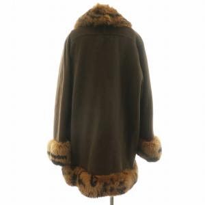 伊太利屋 ファーコート ラビット ウール ラインストーン 9 ブラウン