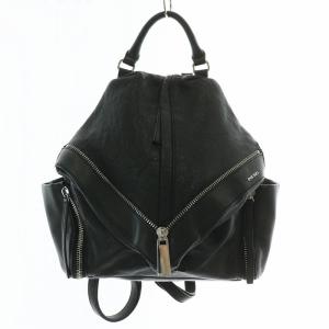 LE -ZIPPER リュックサック バックパック デイバッグ レザー ジッパー ロゴ シルバー金具 黒