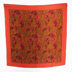 スカーフ ストール 大判 ペイズリー柄 総柄 ロゴ 赤 レッド /XZ GY18