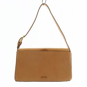 ハンドバッグ ワンショルダー レザー マグネット ロゴ 茶色 ブラウン /XZ GY18