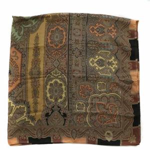 ストール ショール 大判 ペイズリー柄 総柄 ロゴ 茶色 ブラウン /XZ GY18