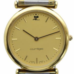 腕時計 ウォッチ クォーツ ラウンド ロゴ ゴールド色 シルバー色 8213 GY18 /MQ