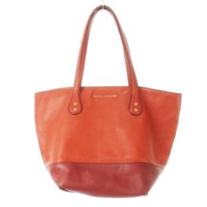 トートバッグ ハンドバッグ レザー 革 シボ革 ロゴ 配色 バイカラー 赤 レッド /CK6 GY18