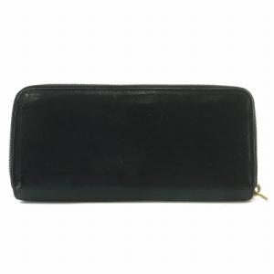 IL BISONTE 長財布 レザー ラウンドファスナー ロゴ 黒 ブラック /XZ GY18