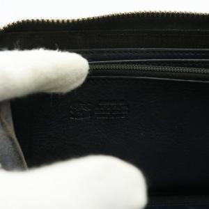 IL BISONTE 長財布 レザー ラウンドファスナー ロゴ 黒 ブラック /XZ GY18