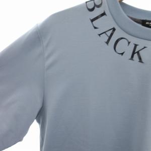 BLACK LABEL CRESTBRIDGE 美品 Tシャツ カットソー 半袖 ロゴプリント M 青 ブルー 黒 ブラック /OU GY18