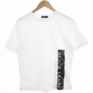 Tシャツ 半袖 カットソー ロゴ プリント M 白 ホワイト 黒 ブラック /OU GY18